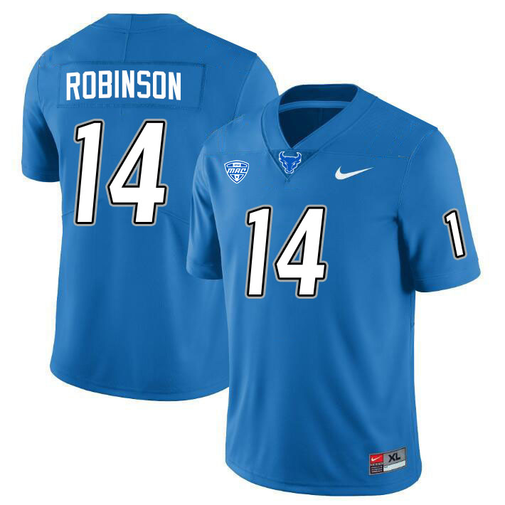 Buffalo Bulls #14 Caron Robinson College Football Jerseys Stitched Sale-Blue